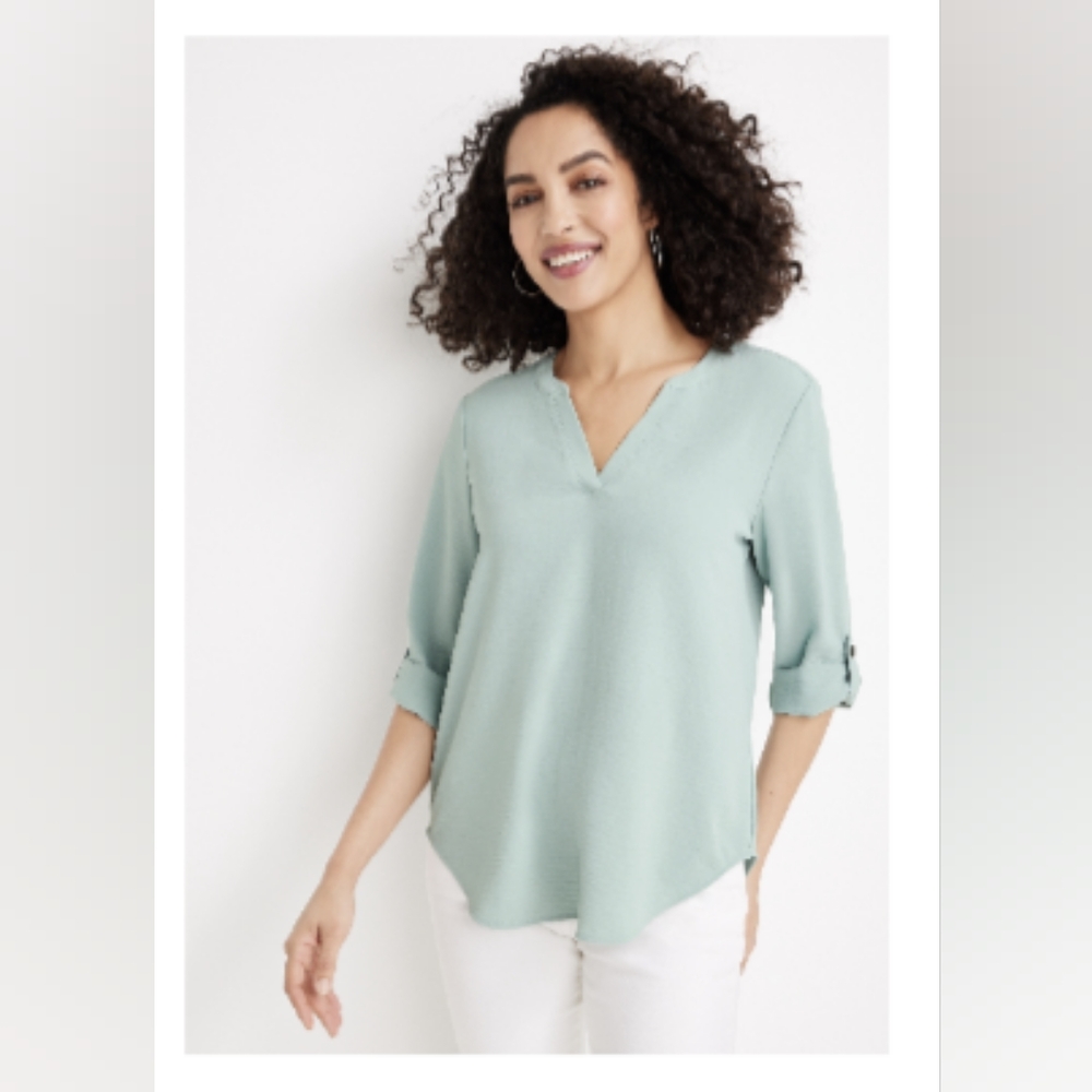 Maurices XL 3/4 sleeve pop over blouse